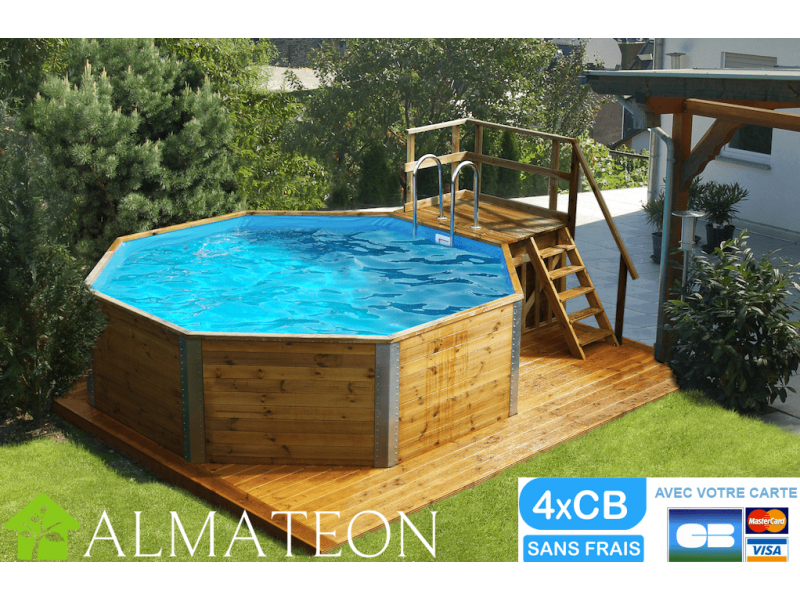 Piscine hors sol bois ronde Azura 410 x 120 cm - UBBINK - Home Piscine,  expert piscine