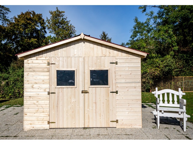 Abri jardin en bois massif 3,24 m2 traité haute température avec plancher  et panneaux en 19 mm, HABRITA FORESTA - ALMATEON