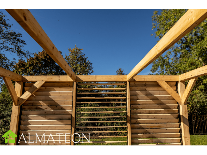 Pergola bioclimatique en bois de sapin 12,20 m² - Toiture - Habrita