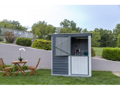 Abri métal 2,35m2 toit 1 pente porte fermière SPACEMAKER SHED IN BOX